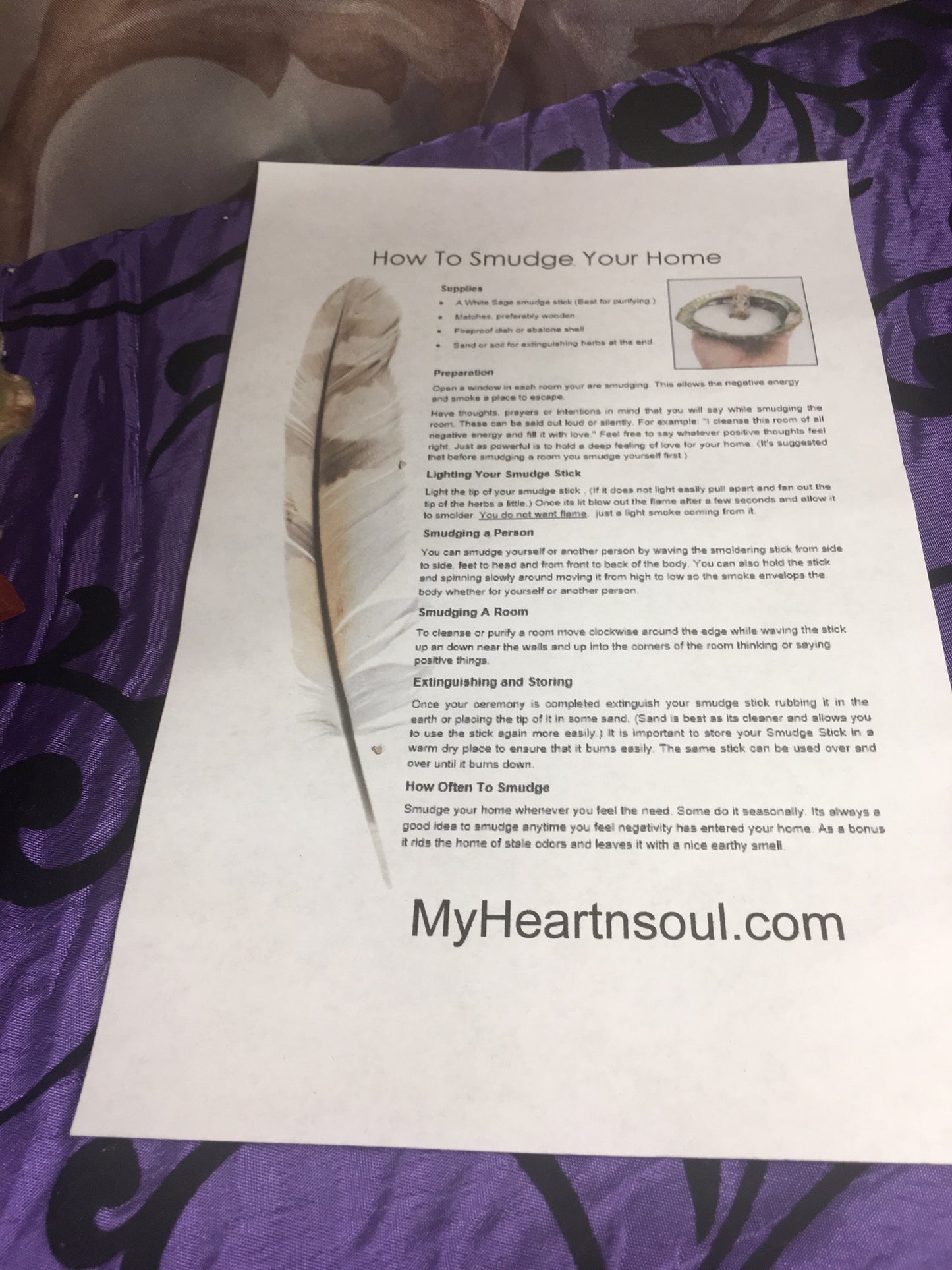 Deluxe Smudge Kit: Abalone Shell, Stand, Sage, Ocean Sand, Traditional Feather