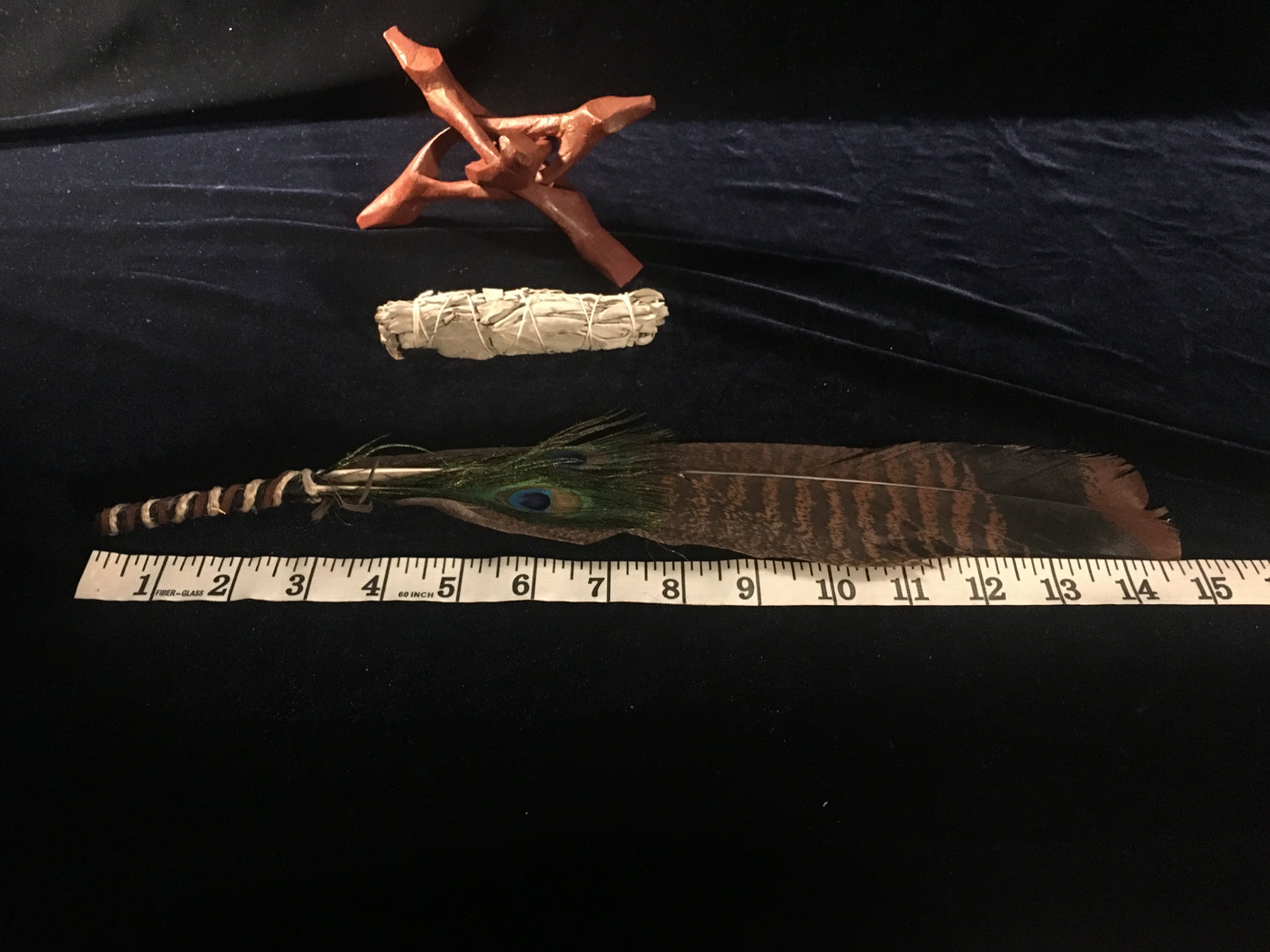 Complete Smudge Kit: Abalone Shell, Stand, Sage, Traditional Feather. Energy Cleansing.