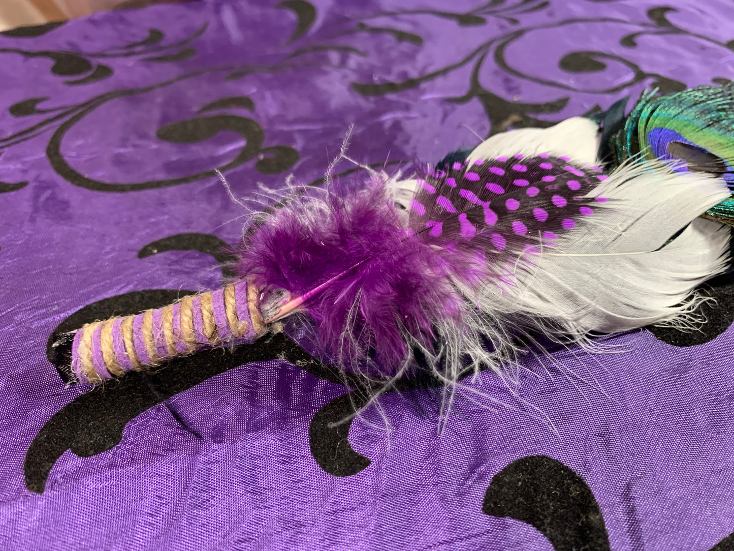 Smudge Kit: Black feather and Sage. Purple Accent. Cleansing Energy.